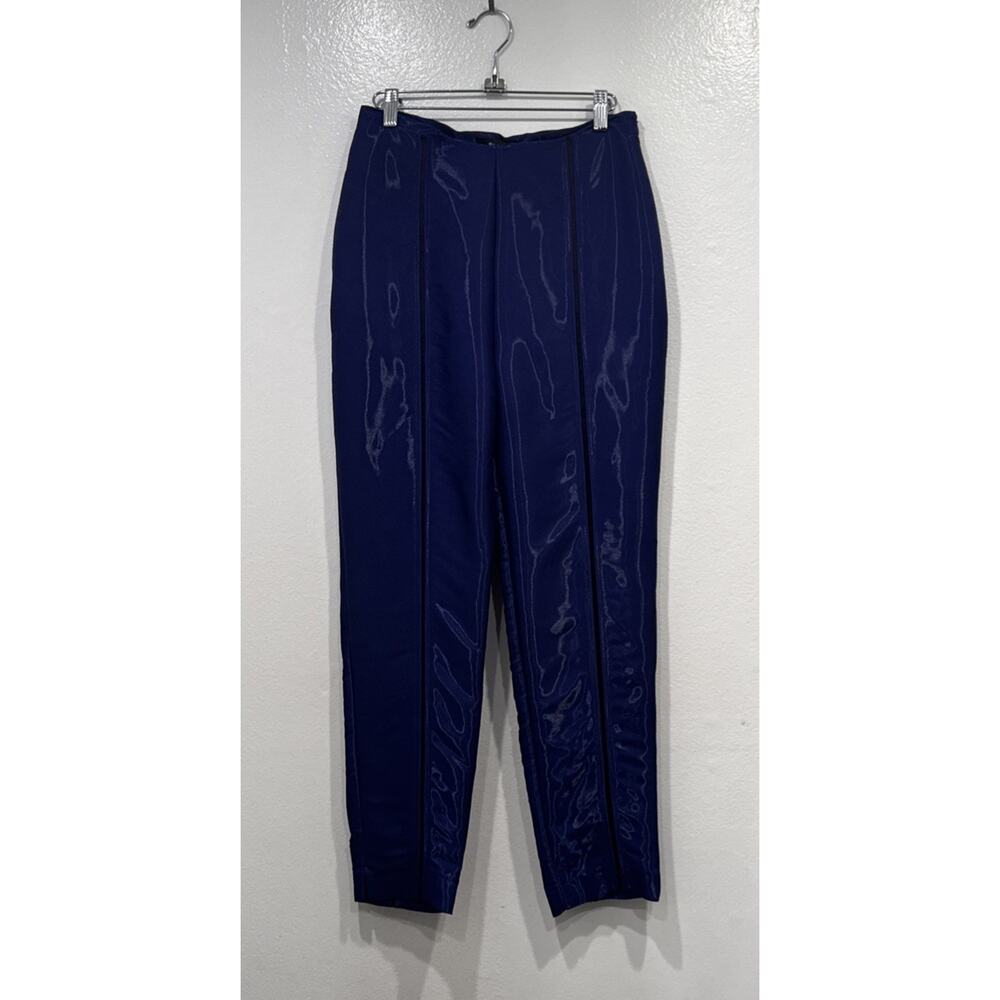 RISTO Shiny Purple Black Pants Women’s Size Medium Silk Blend High‎ Rise Evening